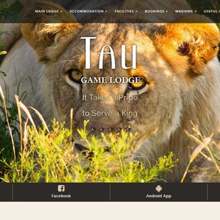 Tau Game Lodge Website